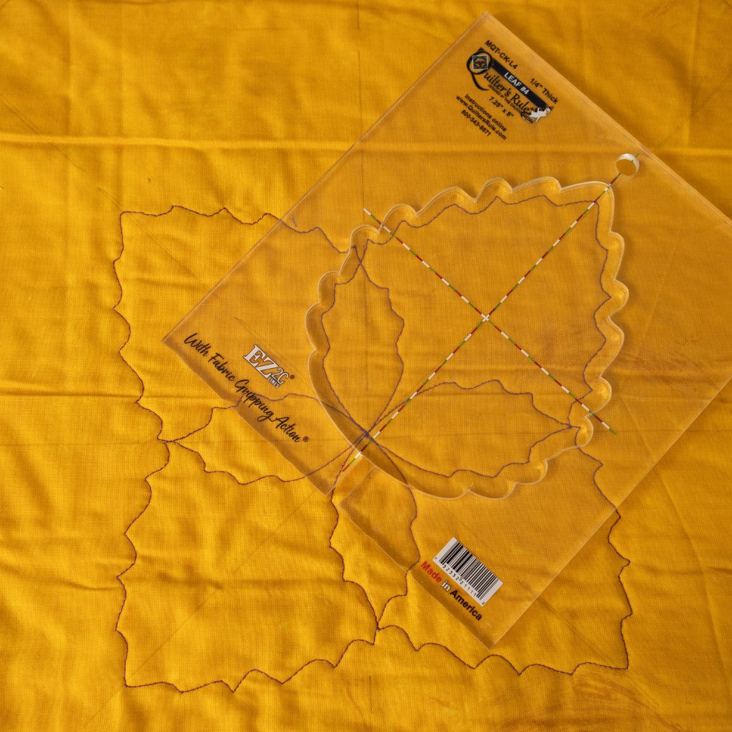 Quilter's Rule ¼" Leaf 4 - quilting ruler and template - detail view