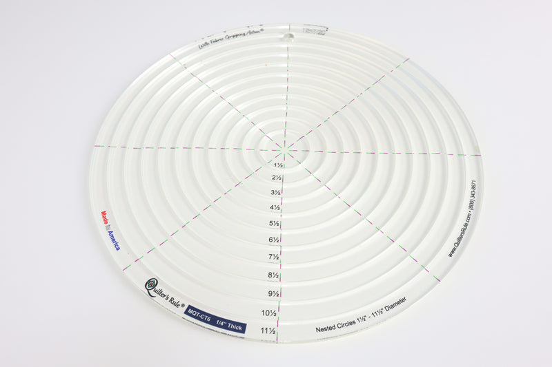 Quilter's Rule ¼" Nested Circles 1½" to 11½" Set of 11