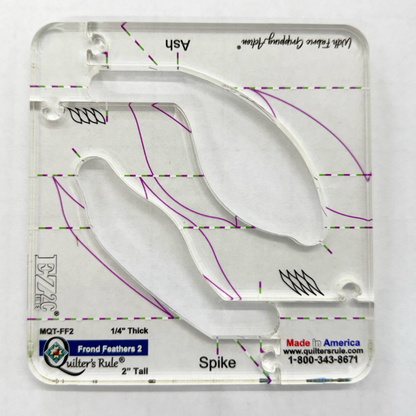 Quilter's Rule ¼" Frond Feathers 2 Ash & Spike