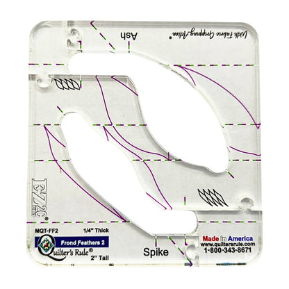 Quilter's Rule ¼" Frond Feathers 2 Ash & Spike