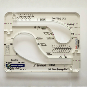 Quilter's Rule ¼" Heirloom Feathers #3 - 2½" & 1¾" stitched