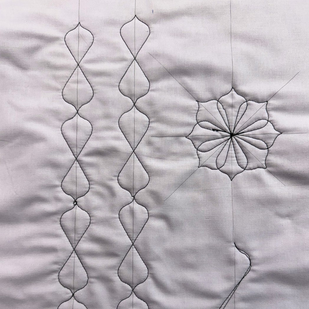 Quilter's Rule ¼" Pointed Loop to Loop 4" - quilting ruler and template - alternate angle