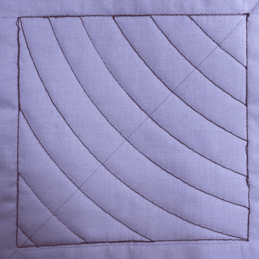 Quilter's Rule ¼" Ronda's Curve Crescent Moon Large - quilting template set for patchwork blocks - in use