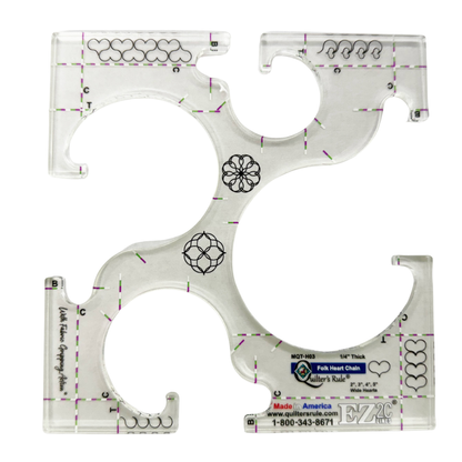 Quilter's Rule ¼" Folk Heart Chain Quilting Template
