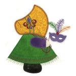 Mardi Gras Sunbonnet Sue - Digital Download - craft pattern by V-Stitch Designs