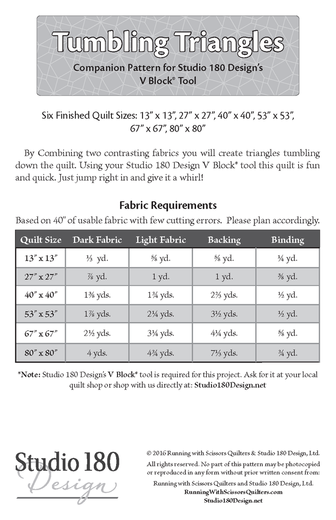 Studio 180 Tumbling Triangle Pattern