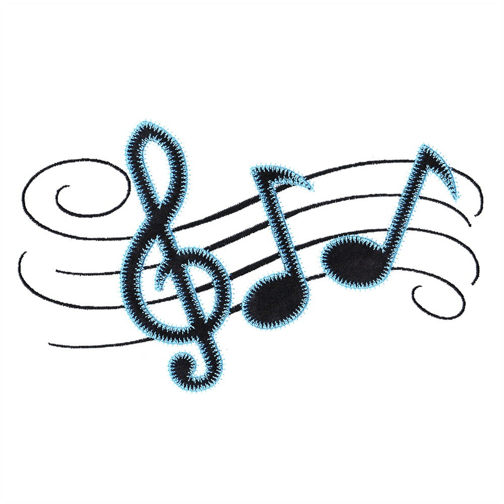 Musical Notes trio -Digital Download - craft pattern by V-Stitch Designs - detail view