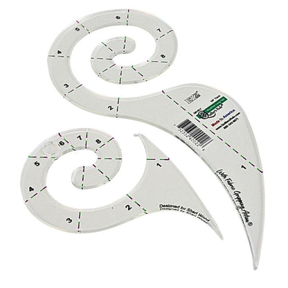 Quilter's Rule ⅛" Nautilus Long Tail Feather Tool - quilting ruler and template