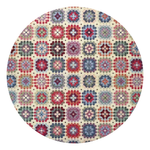 Horn Hobby Tall Chair upholstered in Granny Square fabric close-up