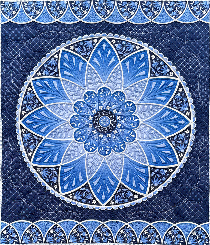 Moonlight Serenade Masterclass quilt in blue colourway by Amanda Murphy and OESD
