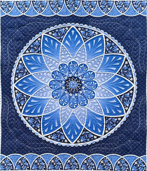 Moonlight Serenade Masterclass quilt in blue colourway by Amanda Murphy and OESD
