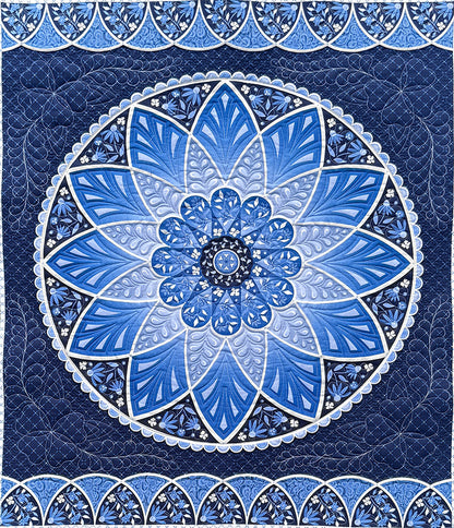 Moonlight Serenade Masterclass quilt in blue colourway by Amanda Murphy and OESD
