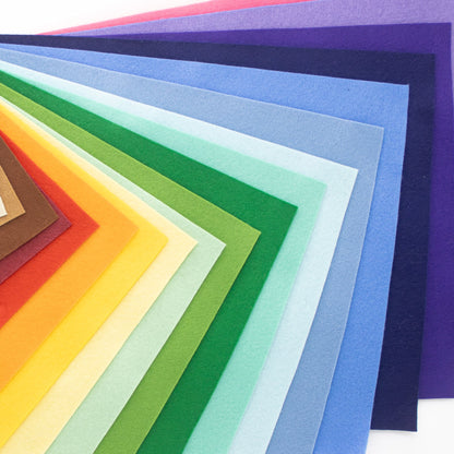 OESD Favourite Felt 8 x 12 inch polyester felt sheet showing different colours for machine embroidery