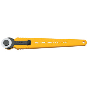 Genuine Olfa 18mm Rotary Cutter - Compact Straight Handle Design on White Background