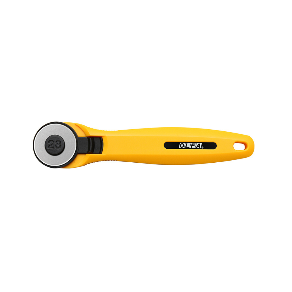 Genuine Olfa 28mm Rotary Cutter - Product Shot on White Background