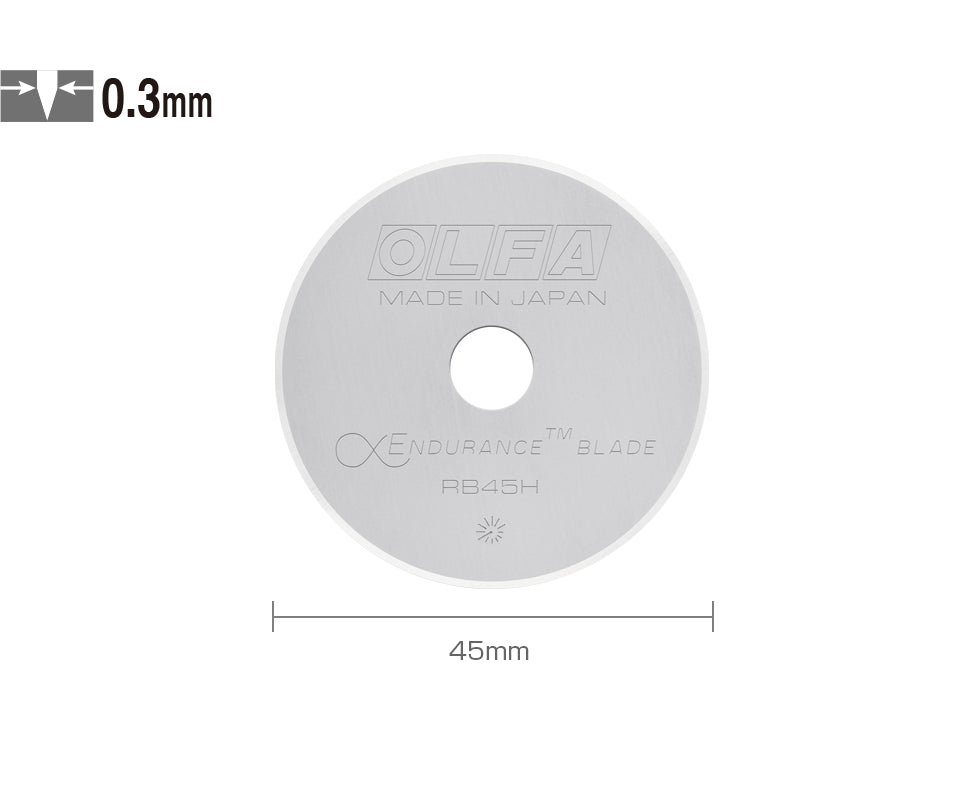 Genuine Olfa 45mm Endurance Blade - Long-Lasting Rotary Blade for All Olfa 45mm Cutters