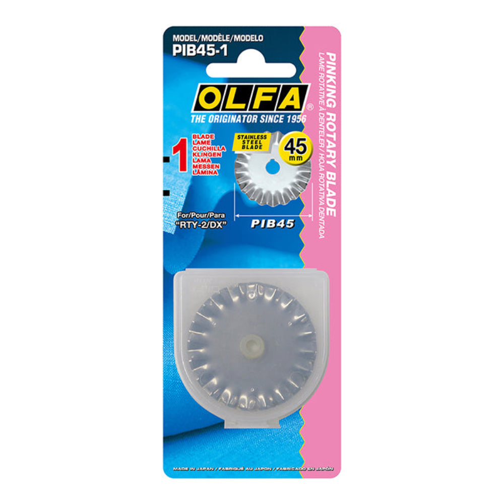 Genuine Olfa 45mm Pinking Blade Pack of 1 - In Olfa Packaging