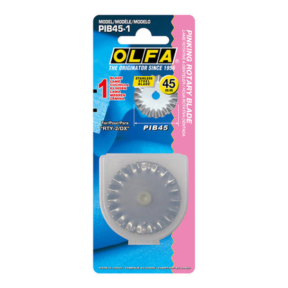 Genuine Olfa 45mm Pinking Blade Pack of 1 - In Olfa Packaging