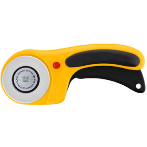 Olfa 60mm Rotary Cutter Curved Handle - Feature Shot Showing Curved Ergonomic Handle