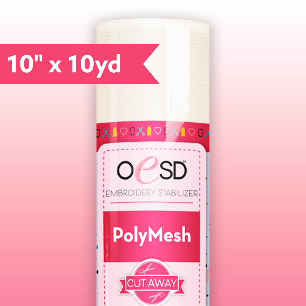 OESD Polymesh Cut-Away White Stabiliser 10 Inch - Hero Shot