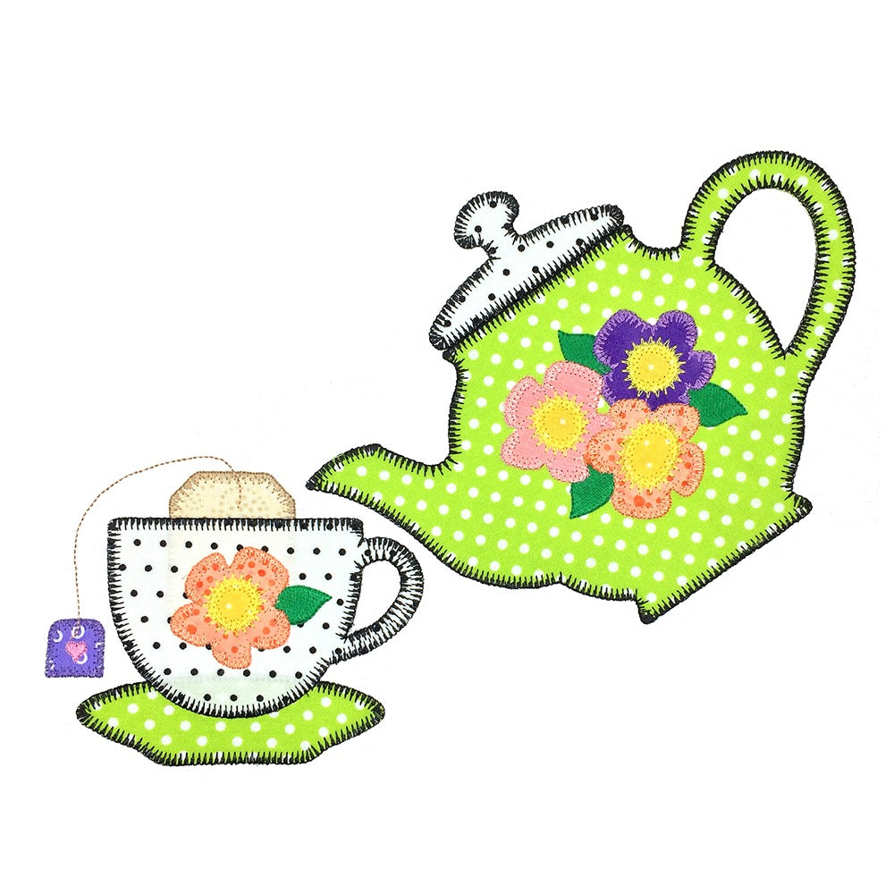 Pouring Tea - Digital Download - craft pattern by V-Stitch Designs
