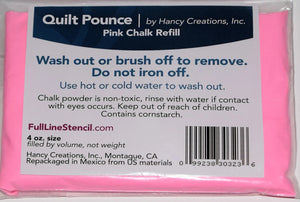 Pink chalk refill packaging with label and barcode