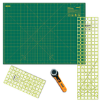 Rotary Cutting Starter Kit - Olfa 45mm Cutter, Olfa Self-Healing Mat and Omnigrip Rulers