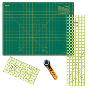 Rotary Cutting Starter Kit - Olfa 45mm Cutter, Olfa Self-Healing Mat and Omnigrip Rulers
