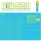 Compact Rotary Cutting Starter Kit Turquoise - Olfa 45mm Colour Cutter Mat and Omnigrip Ruler