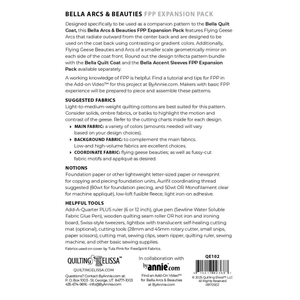 ByAnnie Quilting Elissa Bella Quilt Coat Arcs & Beauties Extension Pack - suggested Fabrics, notions and helpful tools