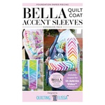 ByAnnie Quilting Elissa Bella Quilt Coat Accent Sleeves Expansion Pack - Quilting Elissa Bella Accent Sleeves FPP Expansion Pack pattern cover showing finished Bella Quilt Coat with decorated sleeves