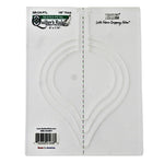 Clear plastic rectangular quilting template with three graduated petals. There are easy to see registration marks and a non slip backing that provides a fabric gripping action.