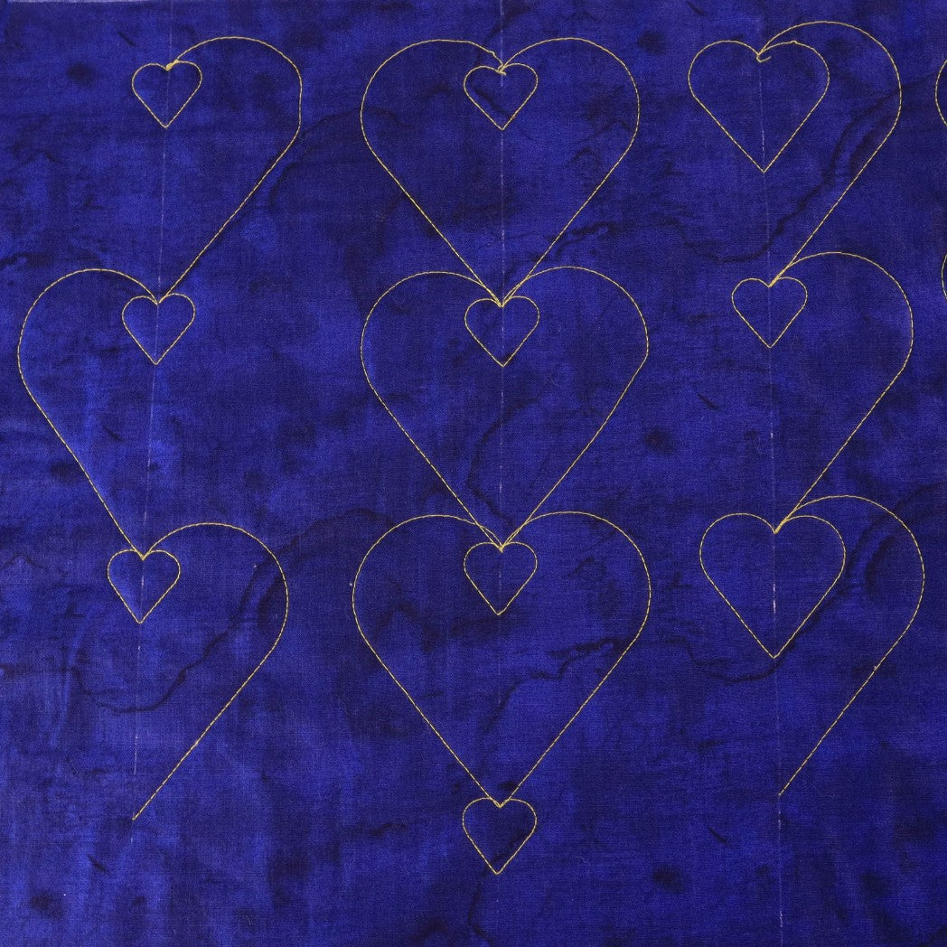Quilter's Rule ⅛" 1"- 4" Hanging Heart Chain - quilting ruler and template - detail view