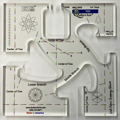 Quilter's Rule ¼" Tree Template