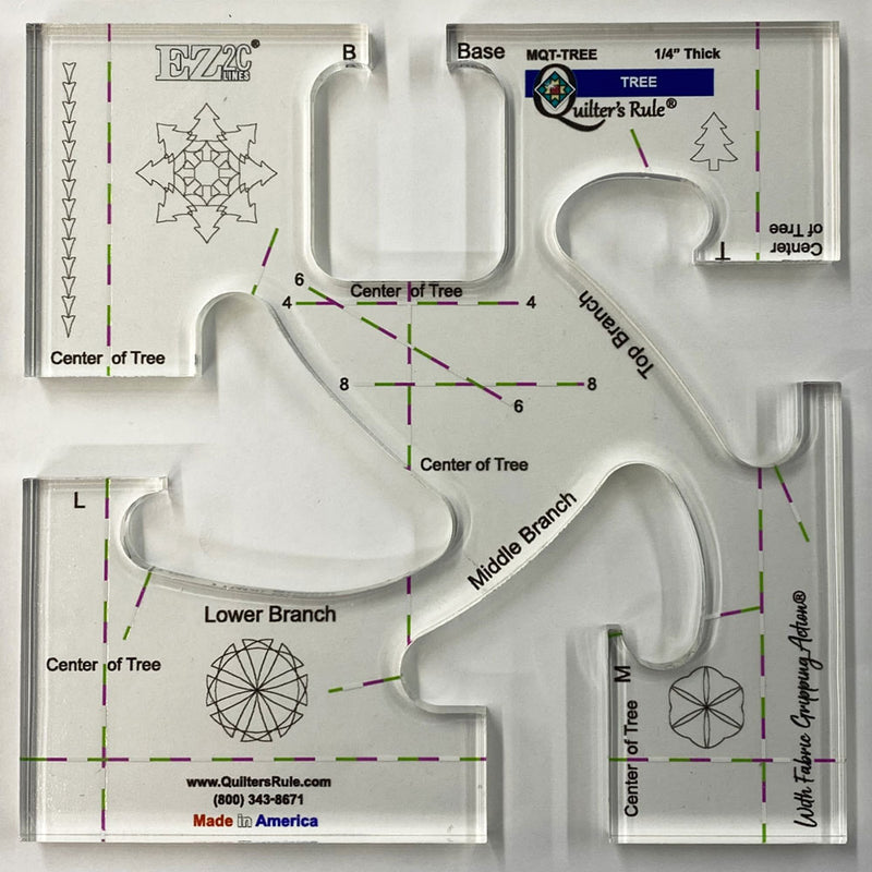 Quilter's Rule ¼" Tree Template