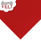 OESD Favourite Felt 8 x 12 inch polyester felt sheet in Red for machine embroidery