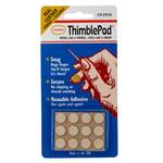 ThimblePad packaging with text and illustration of a hand holding a thimble.