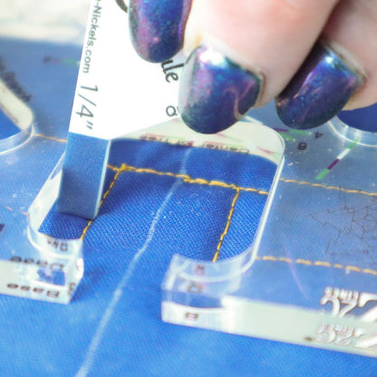 Quilter's Rule Measure Gauge - quilting ruler and template - detail view