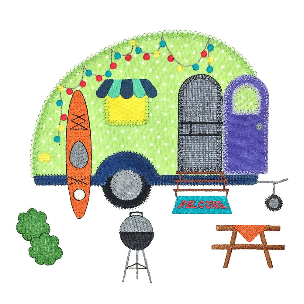 Summer Camping - Digital Download - craft pattern by V-Stitch Designs