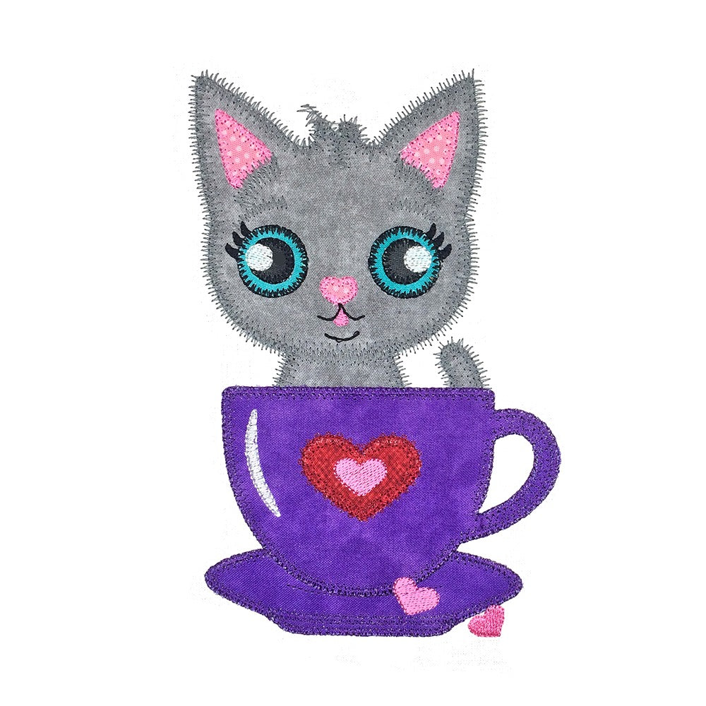 Sweet Tea Kitten - Digital Download - craft pattern by V-Stitch Designs