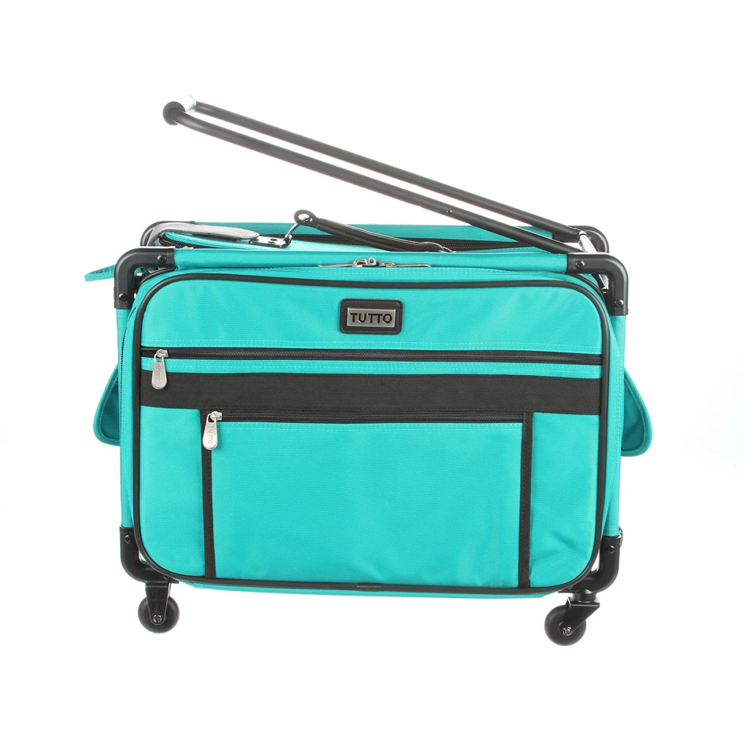 Tutto Machine Tote Medium in Turquoise - ballistic nylon sewing machine carry-on with wheels and pull bar