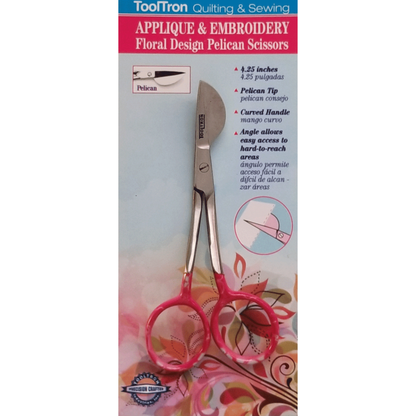 ToolTron 4¼" Applique Pelican Bill Scissors Floral