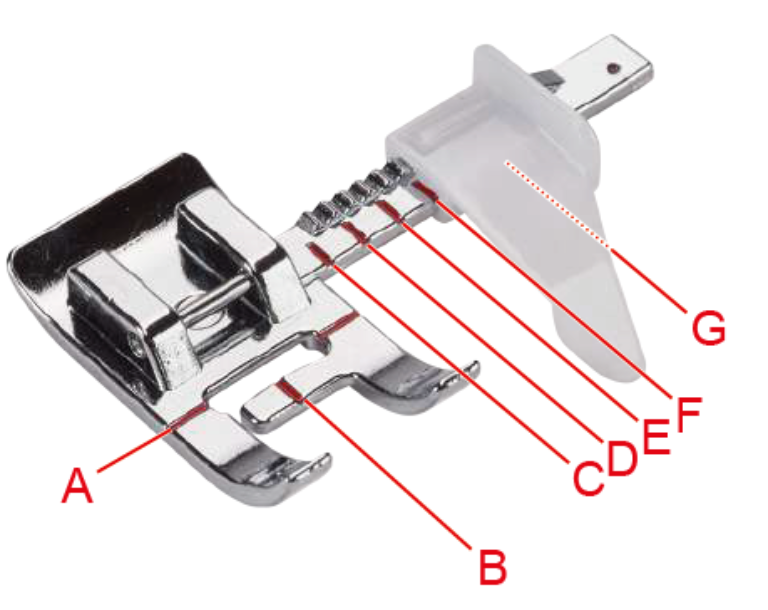 Bernette Zigzag Foot with Guide B77 B79 - sewing machine accessory - alternate angle