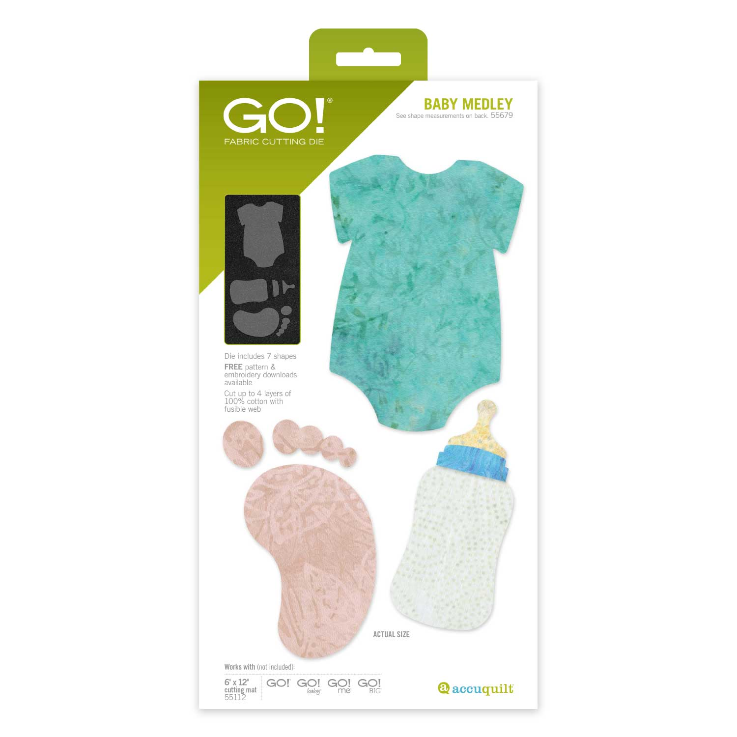 AccuQuilt GO! Baby Medley die for fast, precise multi-layer fabric cutting