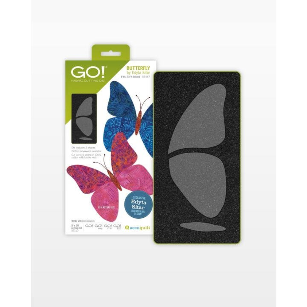AccuQuilt GO! Butterfly by Edyta Sitar die for fast, precise multi-layer fabric cutting