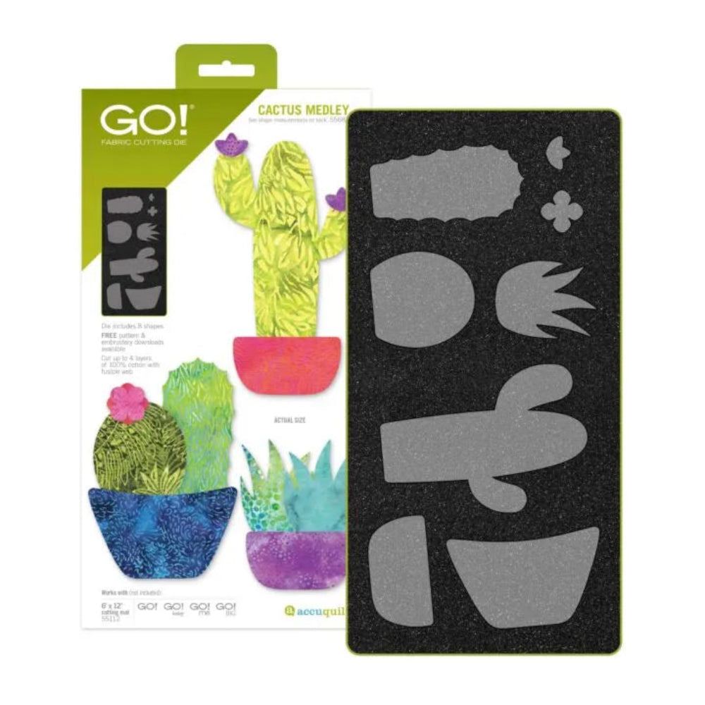 AccuQuilt GO! Cactus die for fast, precise multi-layer fabric cutting