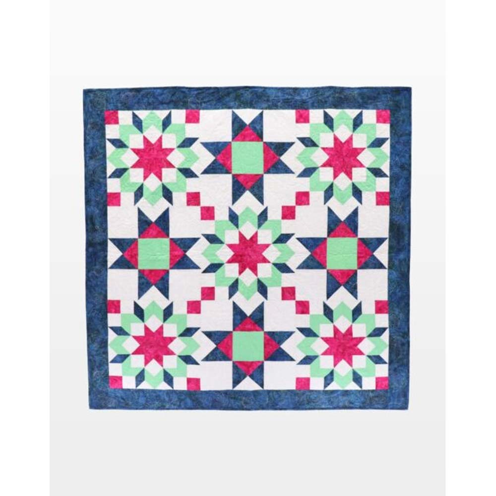 AccuQuilt GO! Carpenter's Wheel 18" Finished die - assembled quilt with Ohio star blocks
