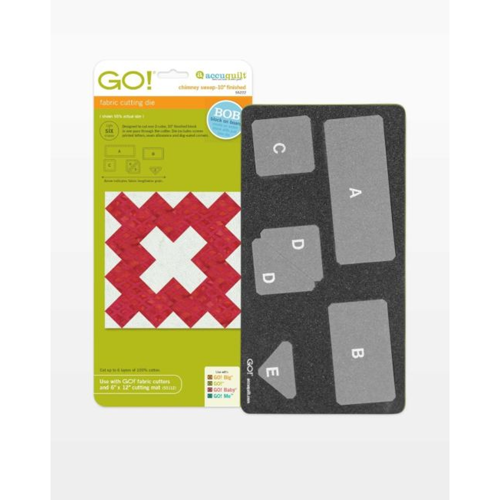 AccuQuilt GO! Chimney Sweep (10" Finished) - die for fast precise multi-layer fabric cutting
