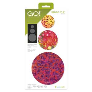 AccuQuilt GO! Circle die - front view showing 2", 3" and 5" circle sizes