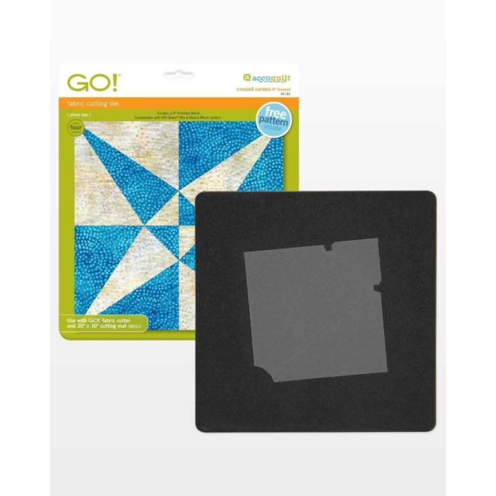 AccuQuilt GO! Crossed Canoes (9" Finished) - die for fast precise multi-layer fabric cutting
